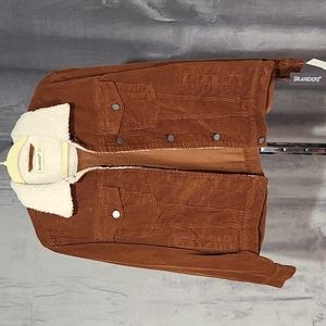 Blank NYC DENIM Corduroy Faux Shearling Button Front Jacket In Atlas